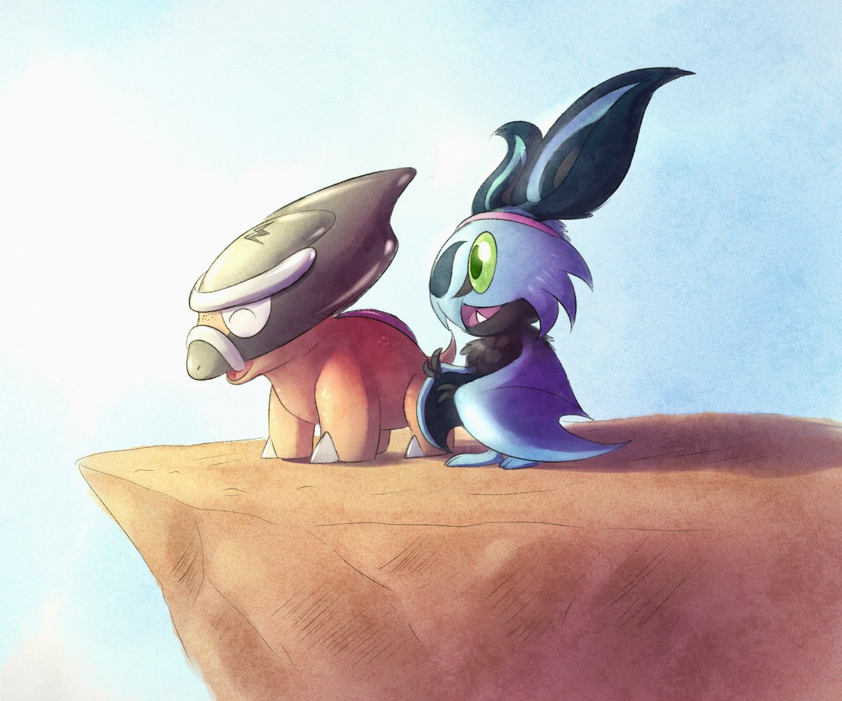 Hey! Here's a gift I just did for @MitoidTheRodz's birthday, featuring the characters Mitt and Tamina from their Mystery Dungeon themed comic, 'PMD: Endless Thoughts'. Go and check it! ^^ #Pokemon #pokemonart