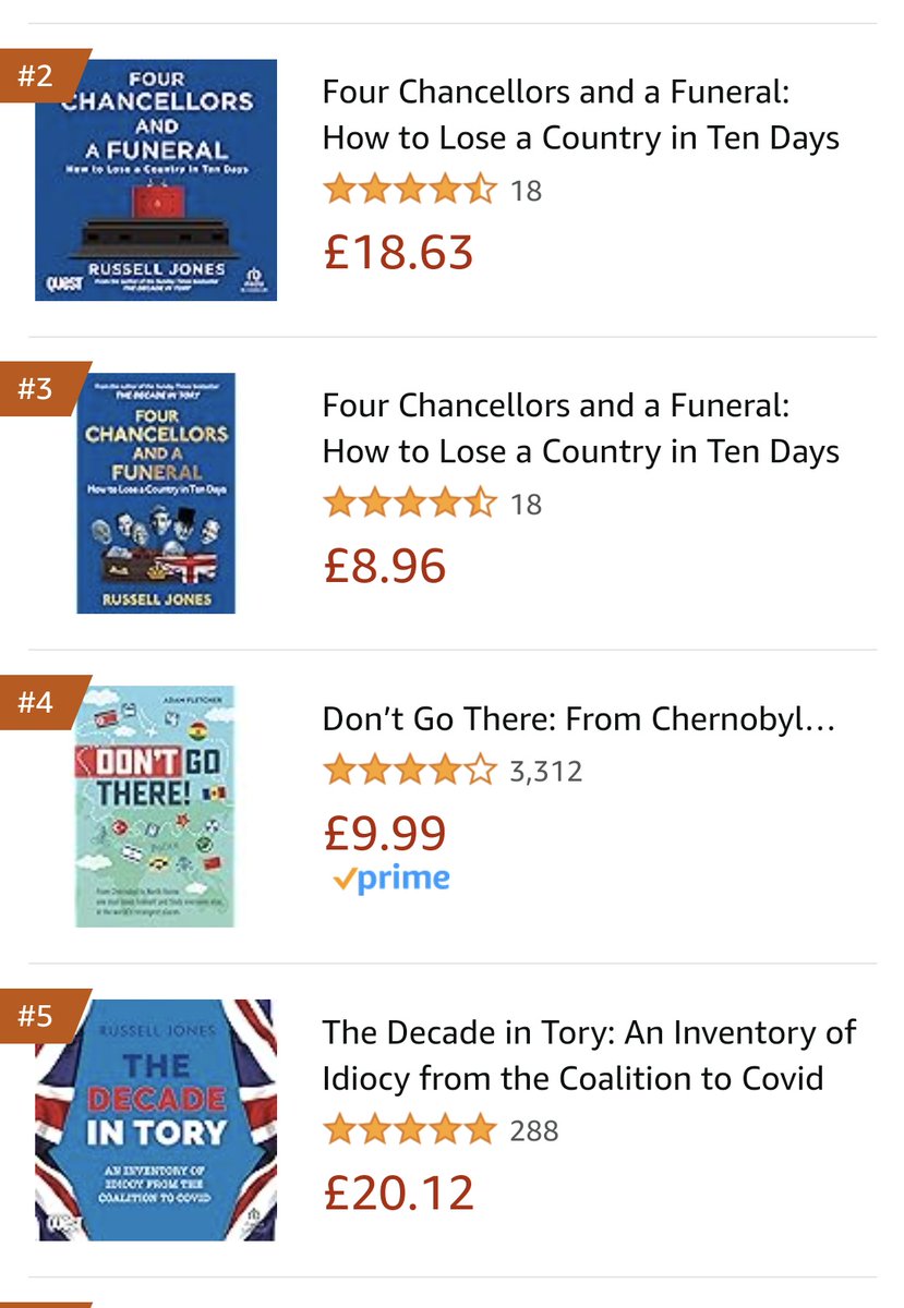 Currently at number 2, 3 and 5 in political humour. Why not see what the fuss is all about, and then I can finally shut up with all this marketing nonsense, and can go and do something I'm more comfortable with.