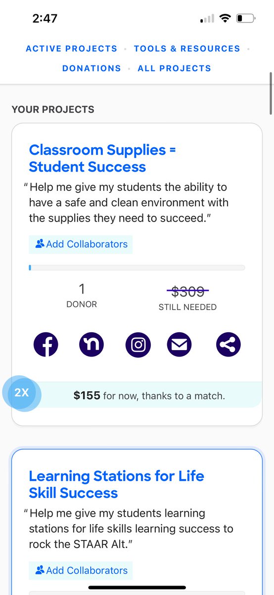 RT Help give my clasroom much needed classroom supplies thru DonorsChoose. $155 is needed for full funding. #donorschoose #teachers #teachertwitter #teacher #clearthelist #teachertwitter #specialedcucation @donorschoose @ClearTheList1 #Winner #Winners donorschoose.org/project/classr…