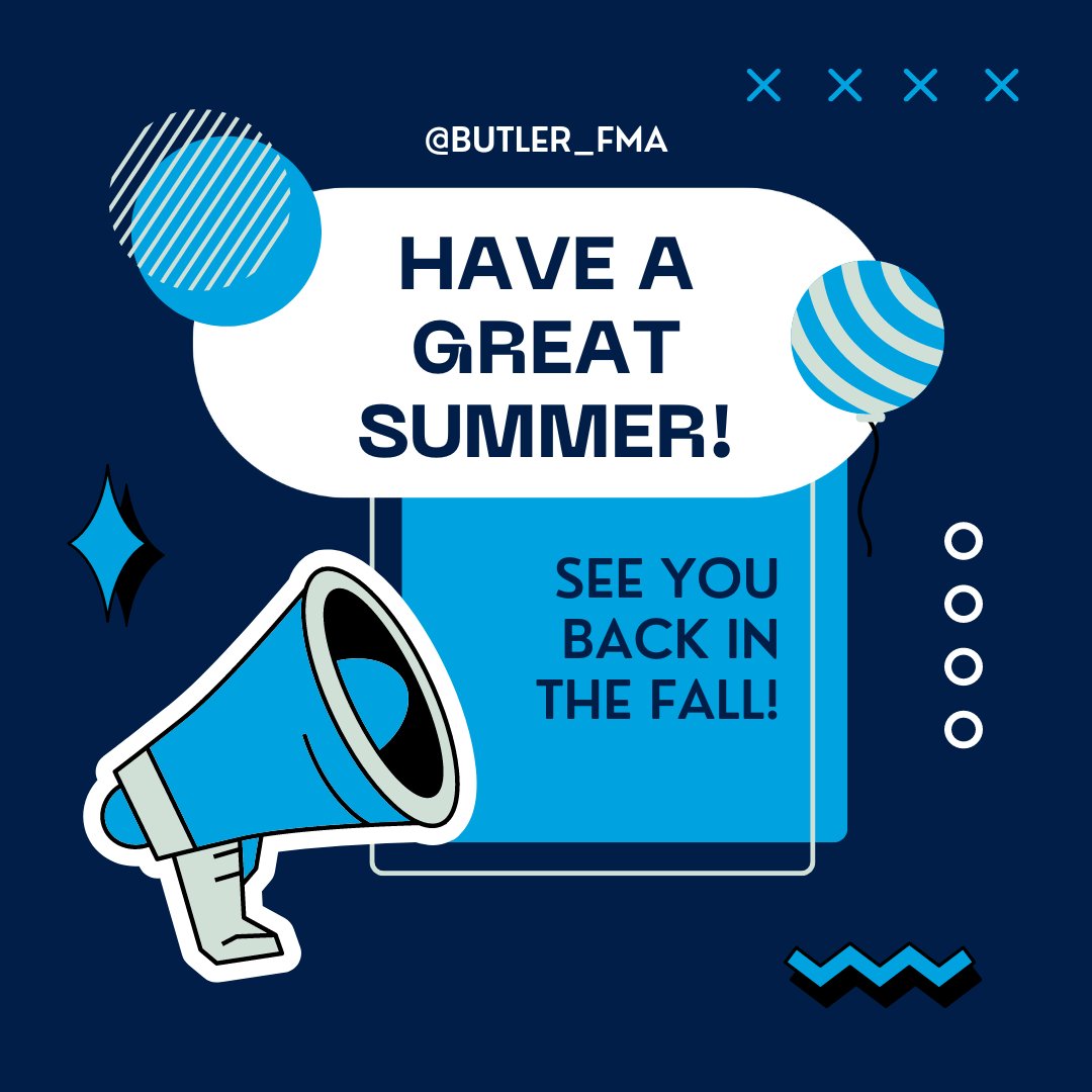 Congratulations on making it to the end of the semester! We're excited to see you all in the fall!

#butlerfma #finalsweek