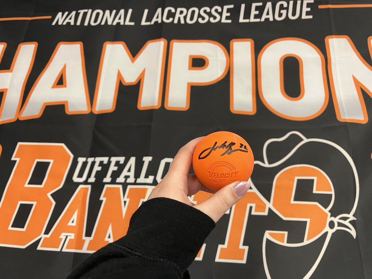 TSEBuffalo's tweet photo. Let’s celebrate the @NLLBandits going back to the playoffs!

Repost this post and follow us for a chance to win this Josh Byrne autographed lacrosse ball! https://t.co/3gVL6PAG0O