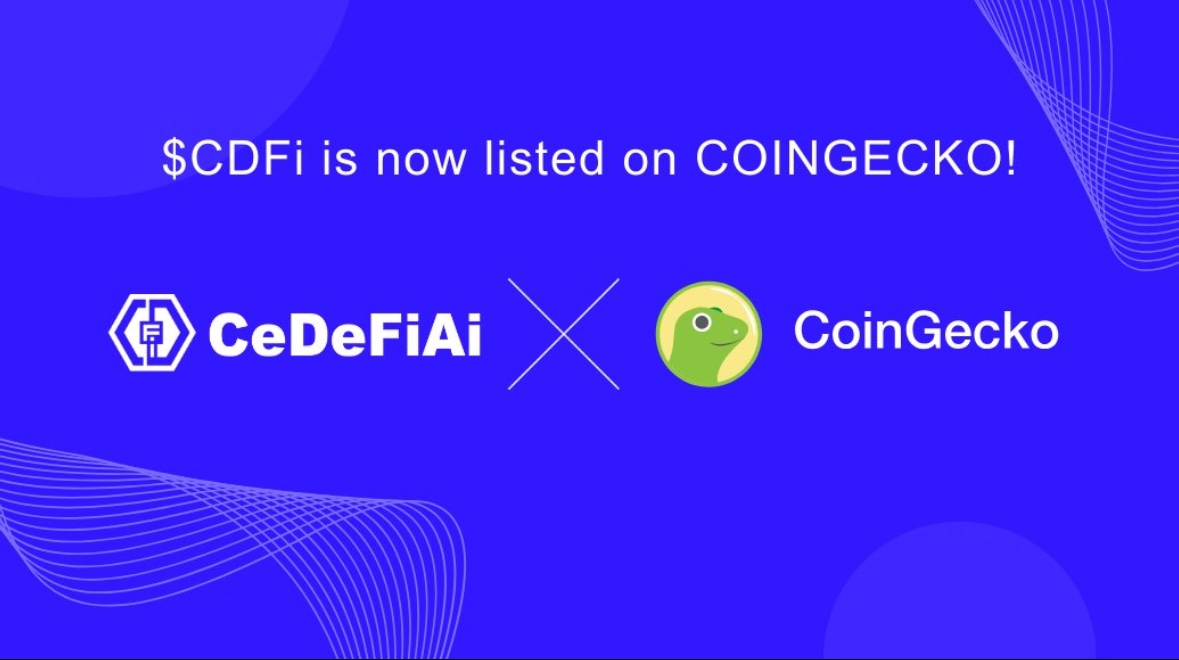 CryptoDefiGems's tweet photo. 🔥 $CDFI now listed on @coingecko 🔥

Big moved from @CeDeFiAI and only going in one direction…📈

https://t.co/kLpeh5RAhy https://t.co/4kdL5AFGXq