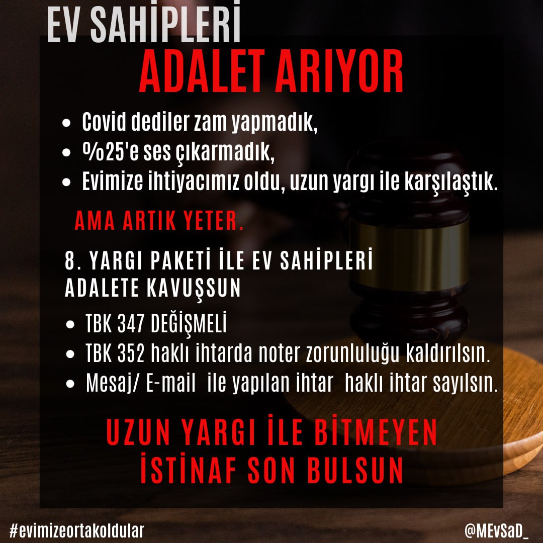 @MEvSaD_ evsahibi #kiracı @evsiad 
#evsahipleriadaletarıyor 
#evimkiralıkdeğildir 
#EvimvarAdaletYok 
#EvimvarHakkımyok Ev sahipleri adalet arıyor