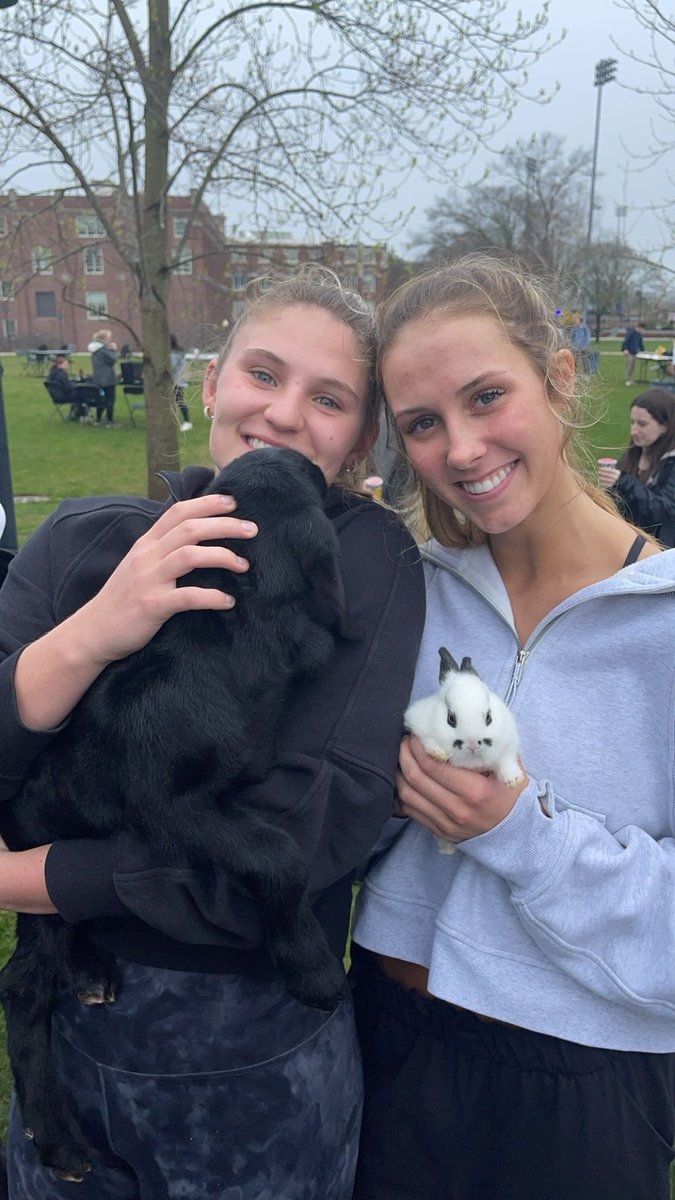 Study break pass time for PCVB! Trading the weights in the lift room for bunnies on the lawn! #fun