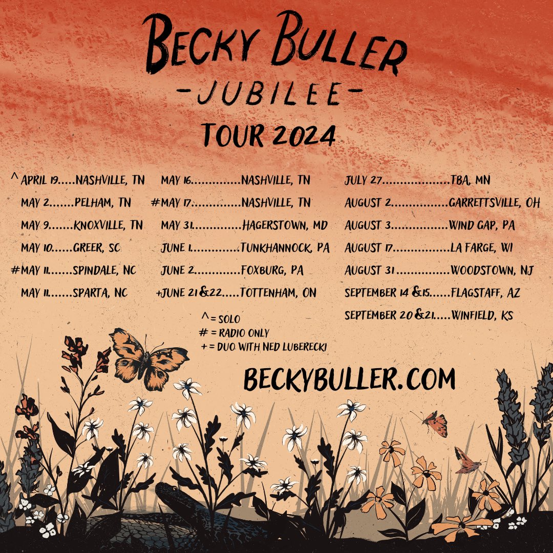 Jubilee Tour 2024 starts this week! . Full list of shows at: BeckyBuller.com/Tour . @NedLuberecki @johnwesleylee3 #HulkHardin @GroopmanJacob