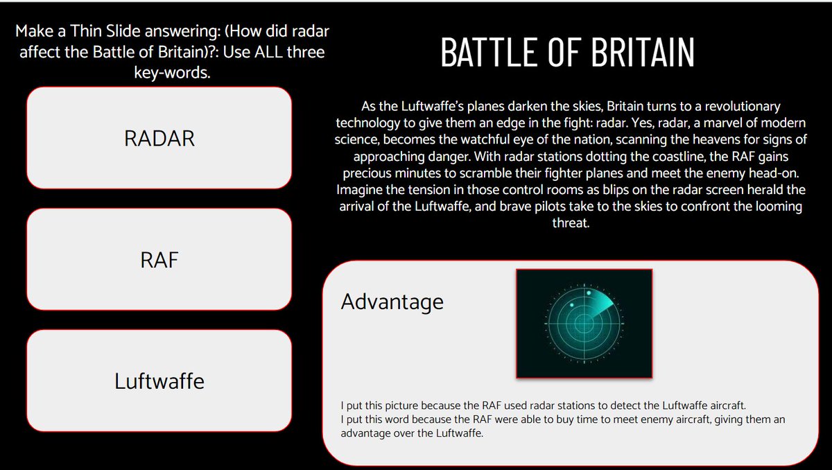 JustinUnruh16's tweet photo. WH-Battle of Britain
✅#FastandCurious
✅#NumberMania
✅#ThinSlide x5
✅#ThickSlide
#Eduprotocols #RackandStack
Students used research discovered through Number Mania and Thin Slides to create their Thick Slide. 
Check out the lesson here: https://t.co/b8MpSnVRgt https://t.co/ThAna5KypC