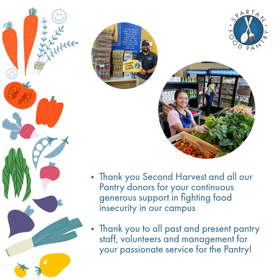 SJSUCares's tweet photo. Everyone say HAPPY 5TH ANNIVERSARY to the SPARTAN FOOD PANTRY!!! https://t.co/qnUzjiveX1