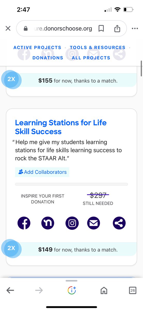 RT Help give life skills students learning stations for STAAR Alt stations. $147 needed for full funding. #donorschoose #teachers #teacher #clearthelist #teachertwitter #specialedcucation @donorschoose @ClearTheList1 #autismacceptance #giveaway #contest donorschoose.org/project/learni…