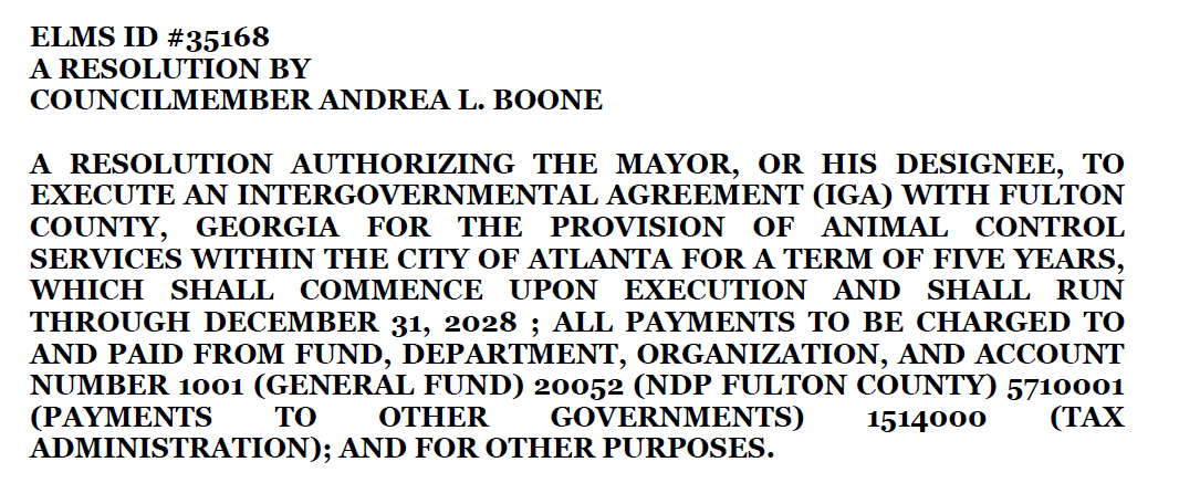 UPDATE: City of Atlanta is one step closer to getting Fulton County animal control services restored.

City Council today gave Mayor Andre Dickens the power to execute an intergovernmental agreement.

Services could restart this week after being suspended April 5th #gapol #atlpol