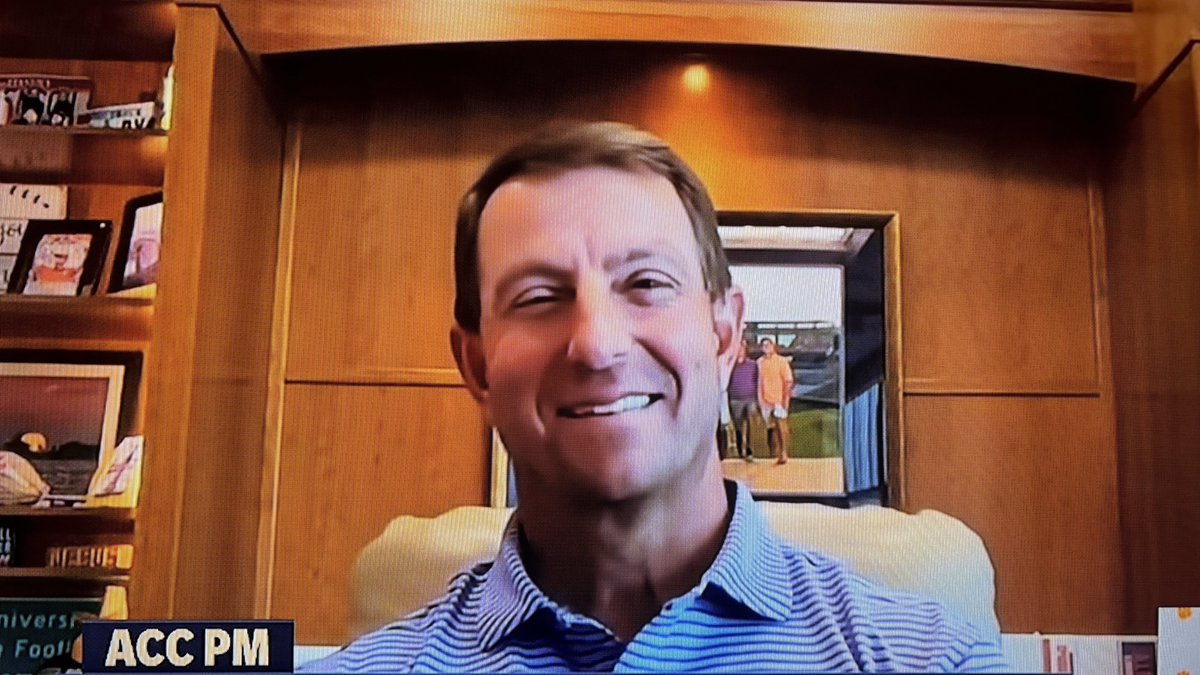 Dabo Swinney, on ACC PM: “We’ve got the ingredients, we’ve just got a lot of work to do. But I think we’ve got an eager group, they’ve got some good self-awareness. We’ve got good leadership on both sides. We’ve got a chance. This is a team that I think carries some momentum.”
