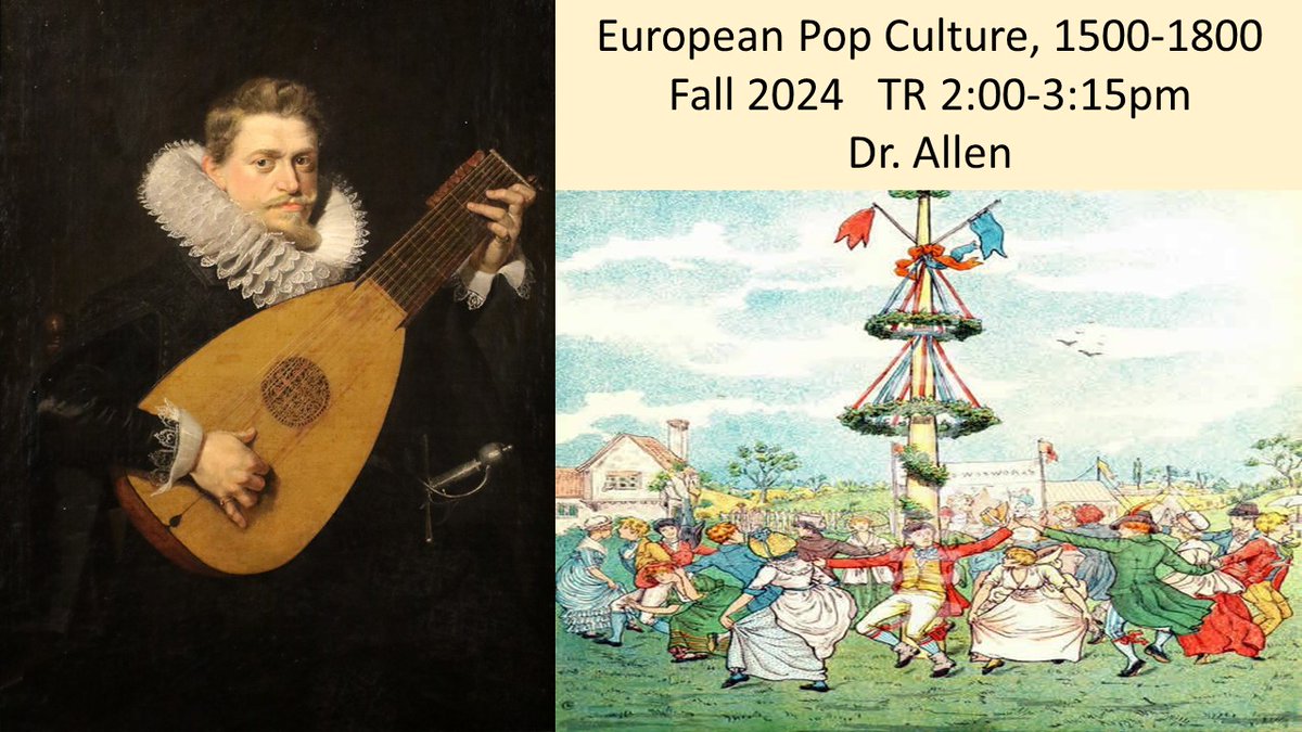 SFAHistoryDept's tweet photo. You may be familiar with American pop culture, but what about Early Modern European pop culture??  Join Dr. Allen this fall to learn all about the familiar, the crazy, and the insane aspects of European popular culture.
Not a history major? Ask your advisor about a minor https://t.co/2hBNgjz70f