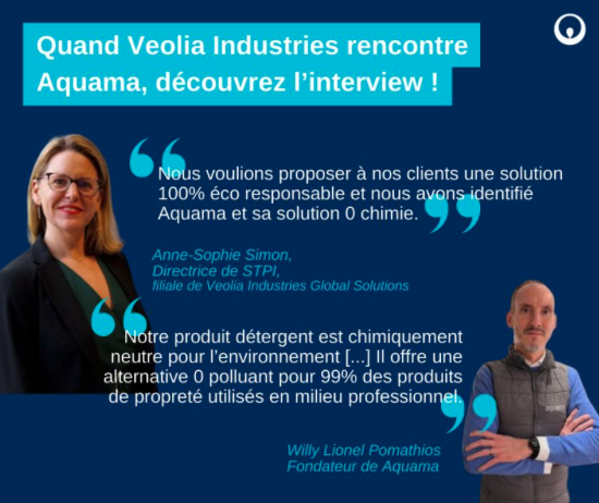 _aquama_'s tweet photo. Découvrez l’interview croisée de Anne-Sophie Simon-L’Helgoual’ch, directrice générale de @Veolia  STPI,  et @WillyLPomathios, fondateur de aquama®.
https://t.co/wc1J7QcBwD https://t.co/FD7Qt9moMs