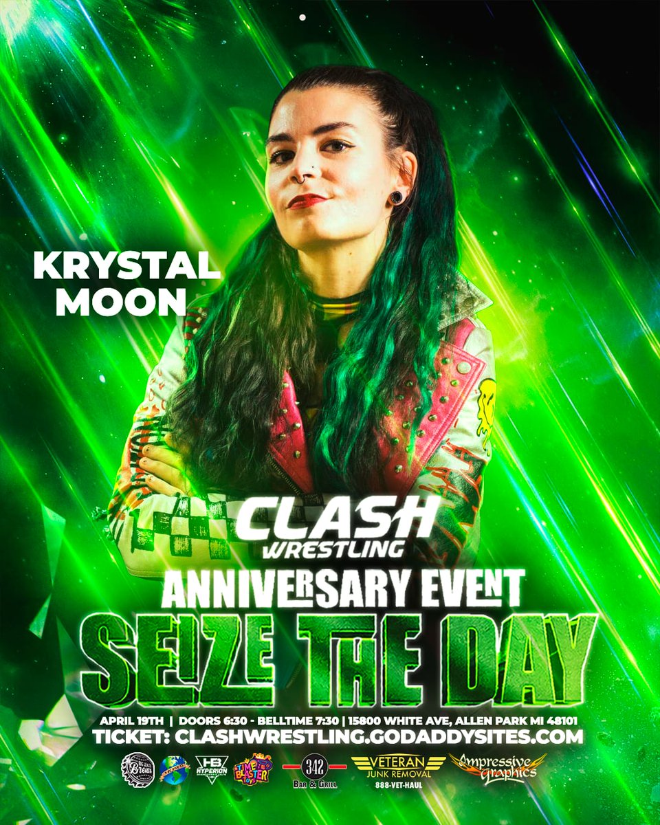 Krystal Moon is heading to CLASH Wrestling's Anniversary event! Don't miss her in action! #SEIZETHEDAY 🌟 🎟 available: clashwrestling.godaddysites.com #prowrestling #WrestlingCommunity #Wrestlinglife #Womenswrestling #Wrestling