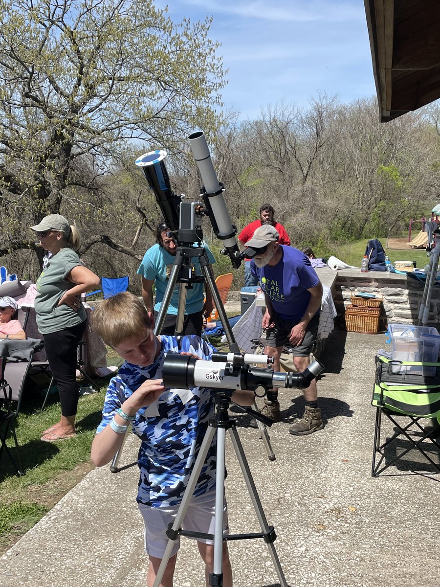 IDNR staff welcomed visitors from all over the state, the nation, and the world for this incredible celestial event. #ILEclipse2024 #Eclipse24