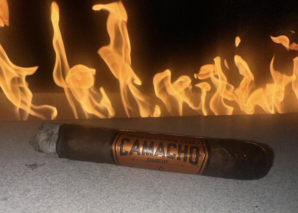 Not a fan of Mondays! Happy to be relaxing after a long day. #Smoke #Fire #Camacho #Cigars #BOTL