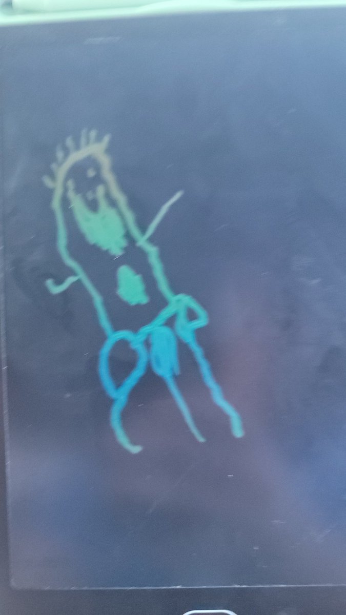 maddieseve's tweet photo. Things my kid has drawn on his draw pad this week.
1: Dad
2: Bee with a million stingers
3: 2 bees pulling a rock with chains
4: Love note to Mom

So detailed. https://t.co/335D2lO0Ta