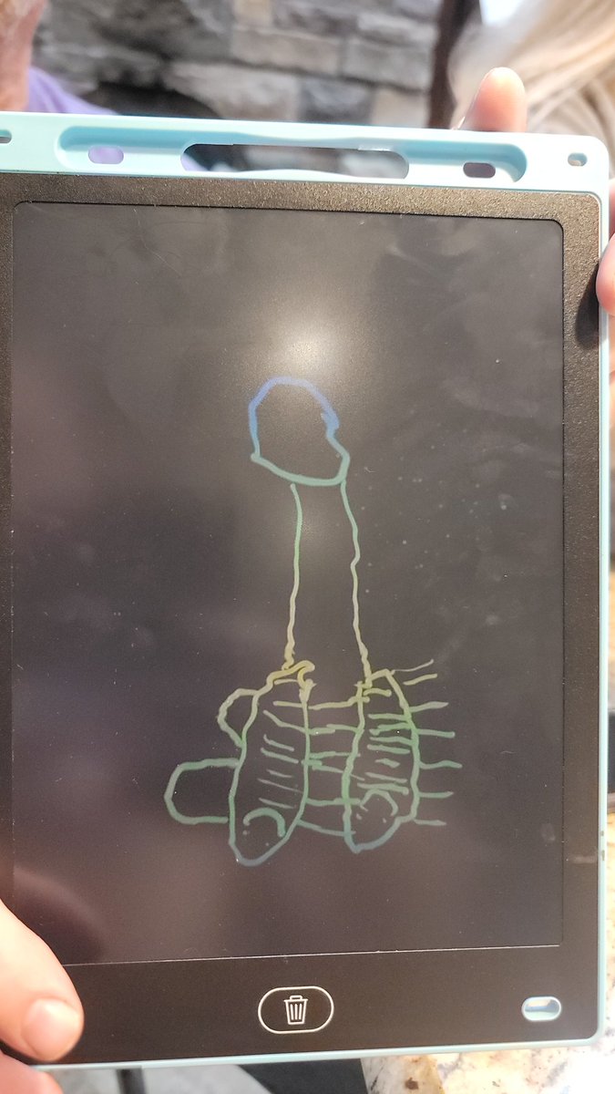 maddieseve's tweet photo. Things my kid has drawn on his draw pad this week.
1: Dad
2: Bee with a million stingers
3: 2 bees pulling a rock with chains
4: Love note to Mom

So detailed. https://t.co/335D2lO0Ta