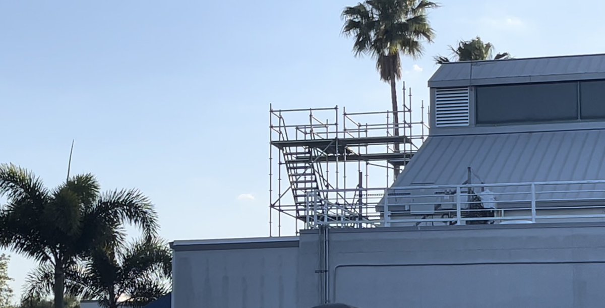 Scaffolding is starting to go up on the Wild Arctic show building at SeaWorld Orlando!