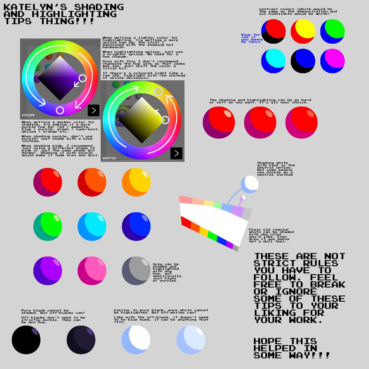 Here’s some shading + highlighting stuff i made! Hope some of you find it useful in some way lol