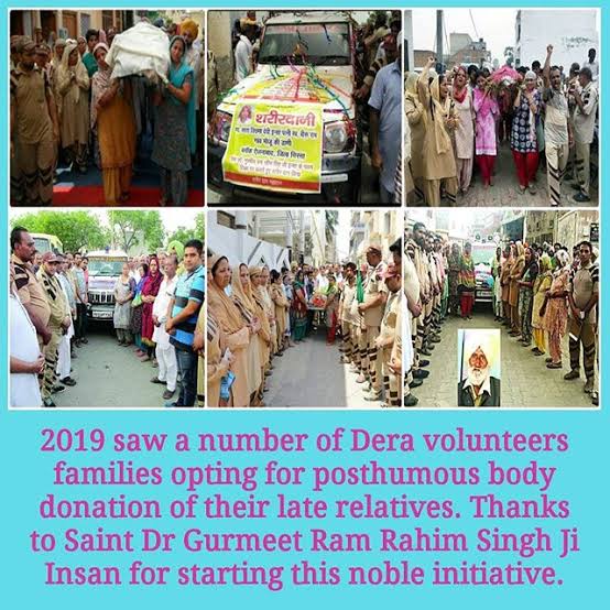 To motivate the masses in serving mankind even after death, Posthumous Body Donation is one of the welfare works carried on by Dera Sacha Sauda volunteers under the guidance of Saint Dr MSG Insan. #LiveAfterDeath
