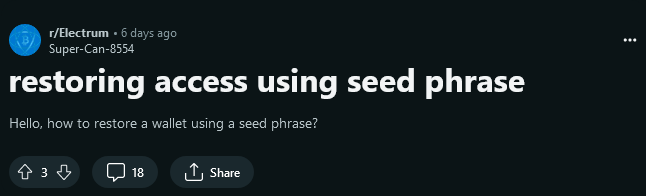 Seed Phrase Lost Story #8 🤔Current self-custodial onboarding isn't cutting it. ✊ Recovery shouldn't be hard. 🚀 Better UI/UX for onboarding is essential.