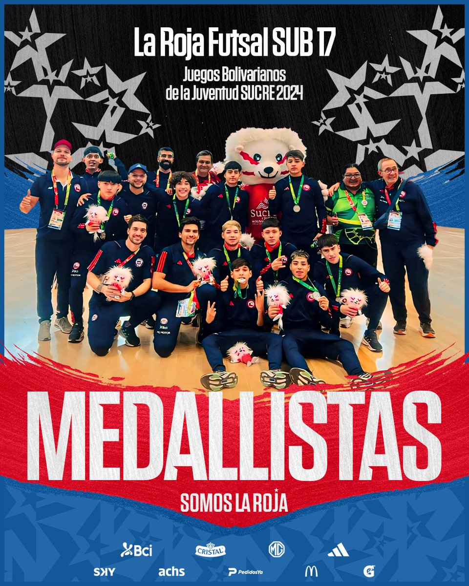 MEDALLA DE PLATA!🥈 La Selección Chilena de Futsal Sub-17 logró una histórica presea de plata en los Juegos Bolivarianos de la Juventud 2024👏🏼🇨🇱 📌Los dirigidos por Ignacio Cabral vencieron a Perú en el último partido para obtener esta medalla (7-5) #SomosLaRoja #LaRojaFutsal