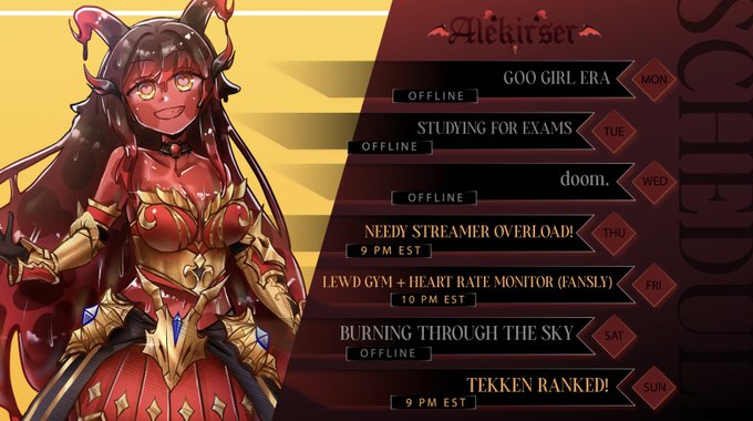 MY SCHEDULE FOR THIS WEEK! (APR 15 - 21)

taking a break during my usual tuesday stream to catch up on