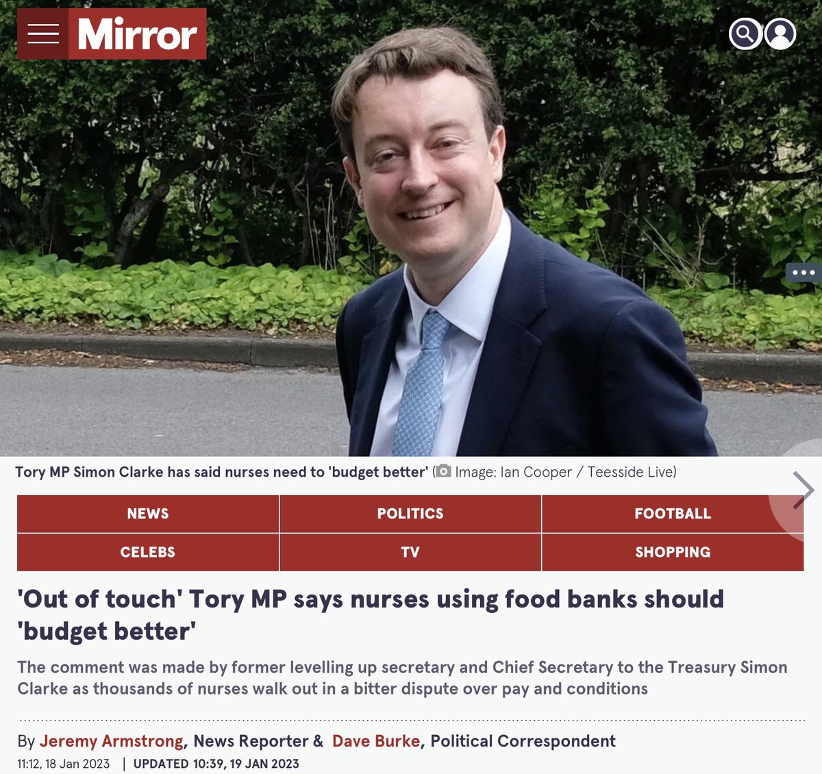Clarke has an appetite for Russian money and has the nerve to give this advice to nurses who unlike him work for a living and don’t have rich Russian backers #ToryCorruption