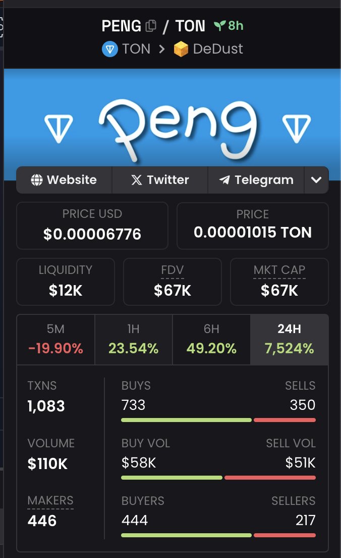 110 k volume in 8 hours. The future is bright! $PENG