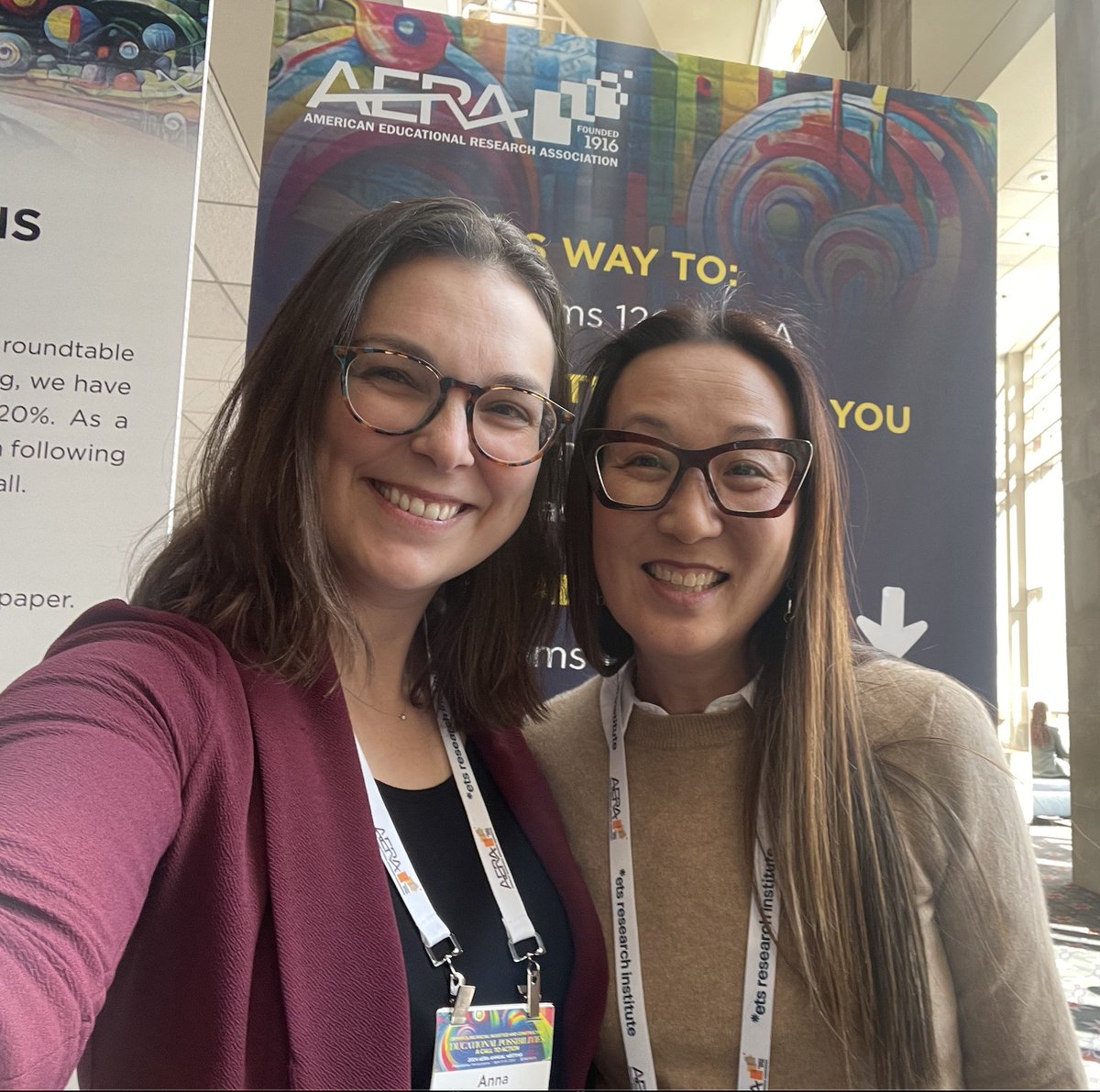 A wonderful full-circle moment: I ran into @soortle at a coffee shop during #AERA24, and she came to my presentation. Her education classes at @Wellesley are the reason I am here.
