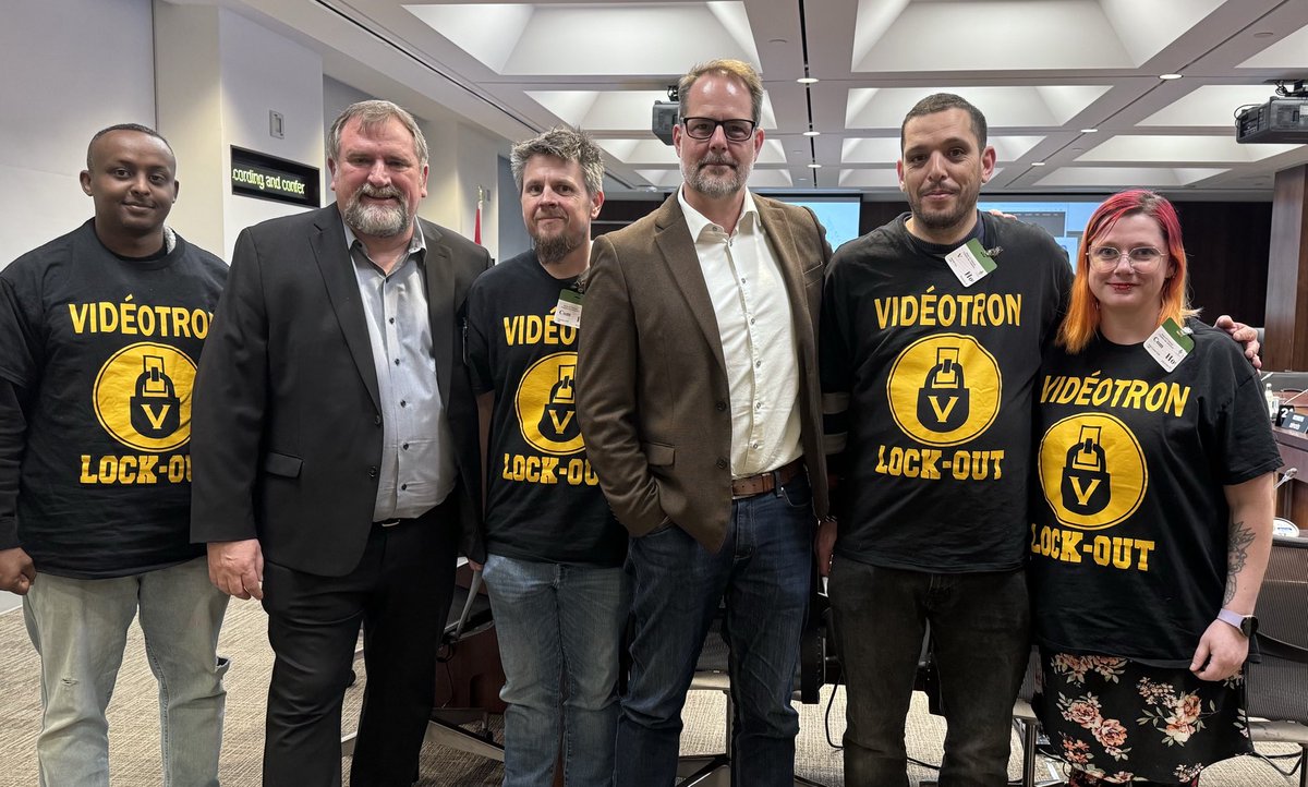 Au comité HUMA, on étudie le projet de loi anti briseurs de grève C-58. J’ai rencontré, avec ⁦@MarkHancockCUPE⁩ président de ⁦@SCFPnat⁩, des travailleurs de ⁦@Videotron⁩ en lock-out depuis octobre. #antiscabs #solidarité ⁦@FTQnouvelles⁩ #polcan #NPD