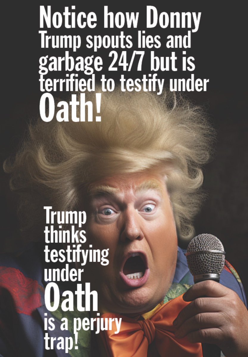 #Election Interference Trump is indeed guilty of! Btw!!! Trump is terrified to testify under oath. He just spews bullshit and lies to the press and his Lie Social joke!