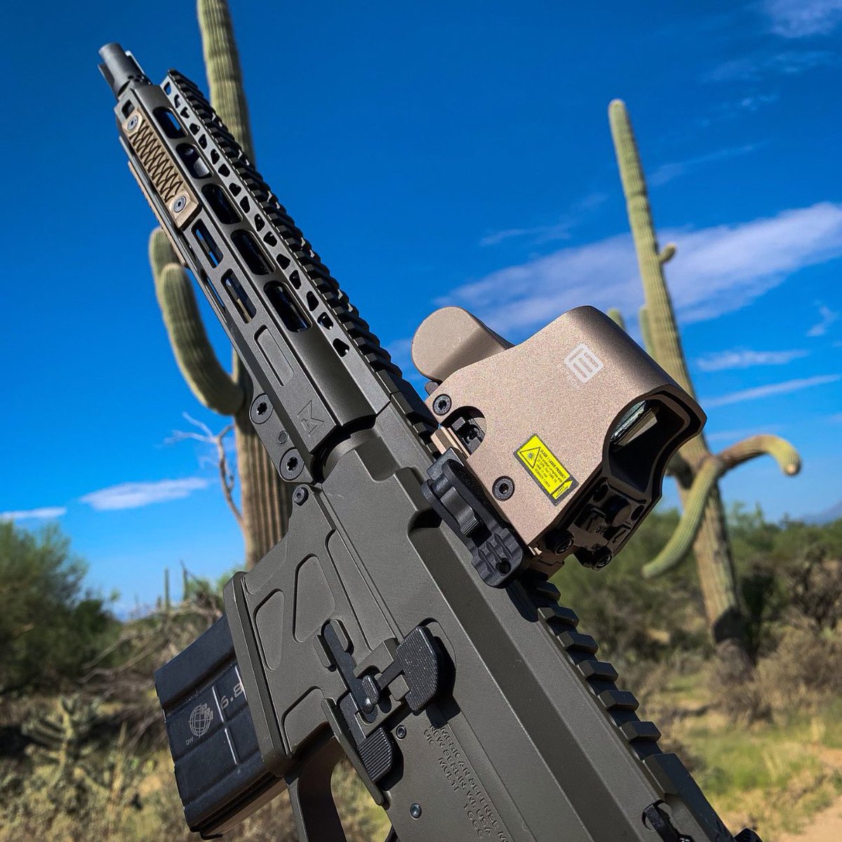 This is cactus camo...no, it’s really just a world-class green rifle from American Defense Manufacturing. But you know, got to say funny things on social. #EOTECH #HWSHOTNESS #ADM