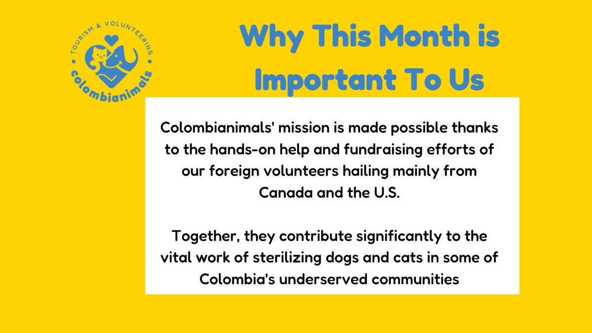 colombianimals's tweet photo. This month, as we celebrate #NationalVolunteerMonth, we extend our heartfelt appreciation to all our volunteers. Their dedication and commitment have been instrumental in addressing the challenge of animal overpopulation in Colombia. https://t.co/Dctmd4USpW