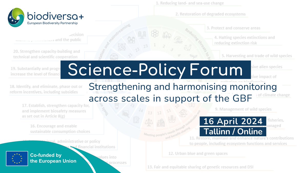 📢 This afternoon (12.30 CST / 13.30 EET), don't miss our Science-Policy Forum on strengthening and harmonising biodiversity monitoring across scales in support of the #GlobalBiodiversityFramework! 

Register and join online 👉 us06web.zoom.us/webinar/regist…  

#BiodivMonTallinn