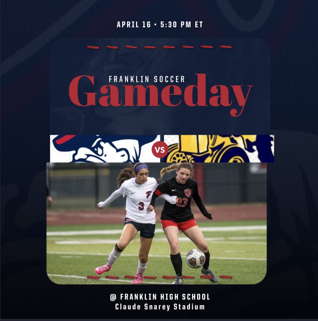 FranklinMADE_AD's tweet photo. Come to support our Soccer team tomorrow! #FranklinMADE @fhspatriots @TheColonyFHS @LivoniaDistrict @folsombrandonj https://t.co/BgtnpWBwXJ