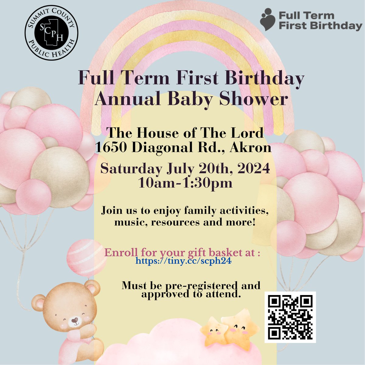 Registration is now open for the annual Full Term First Birthday Baby Shower! Please help us spread the word about this event so we can reach as many expecting mothers and families as possible! okt.to/tBmeoV
