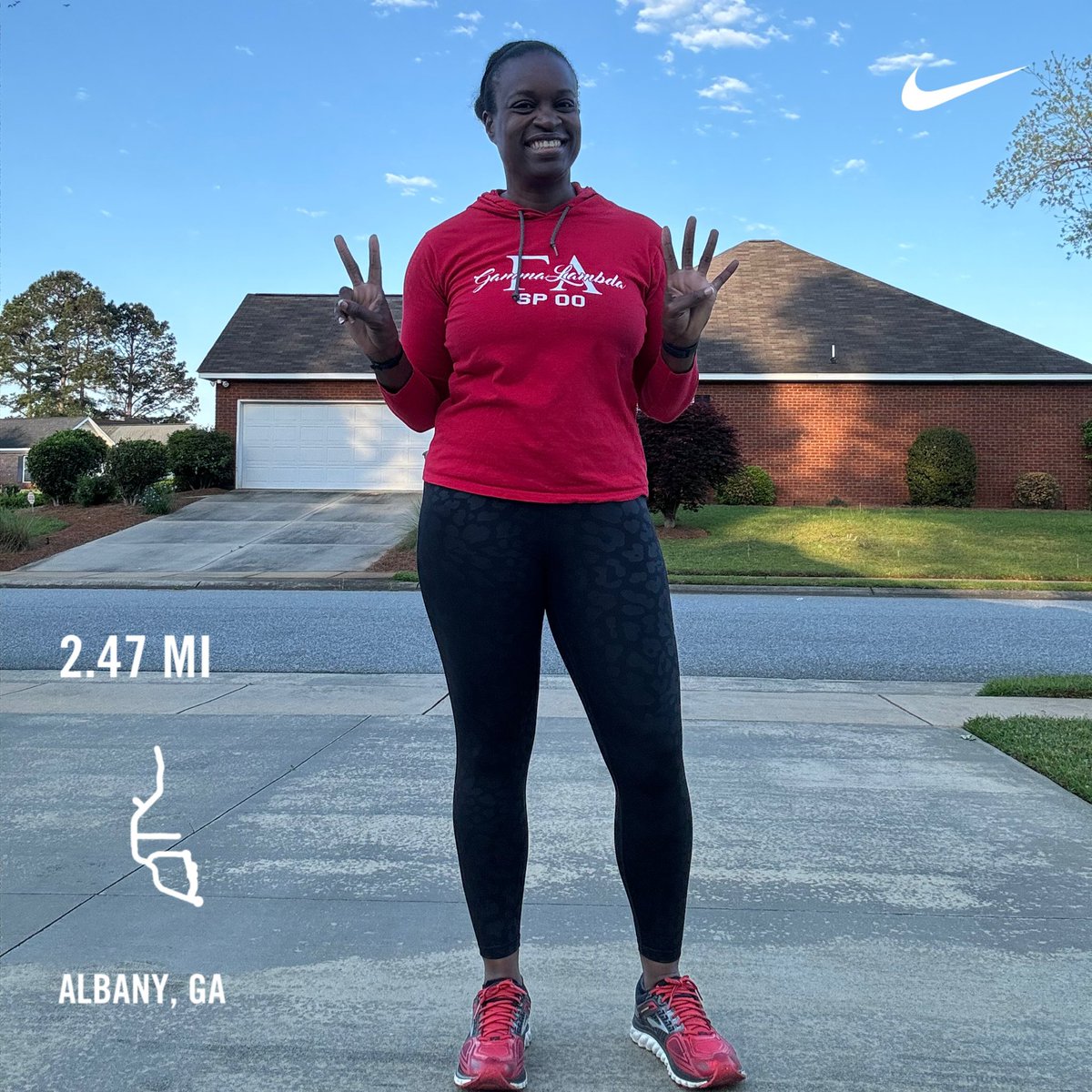 DrKKelly's tweet image. It’s my 24th Deltaversary, y’all!! But we must do work (workout) before work! Crimson and cream was the color of the day…❤️🤍but the natural hair lost its battle with the humidity!! 😂 #Spring2000 #53Issues #GammaLambdaMade #AlbanyAlumnaePaid