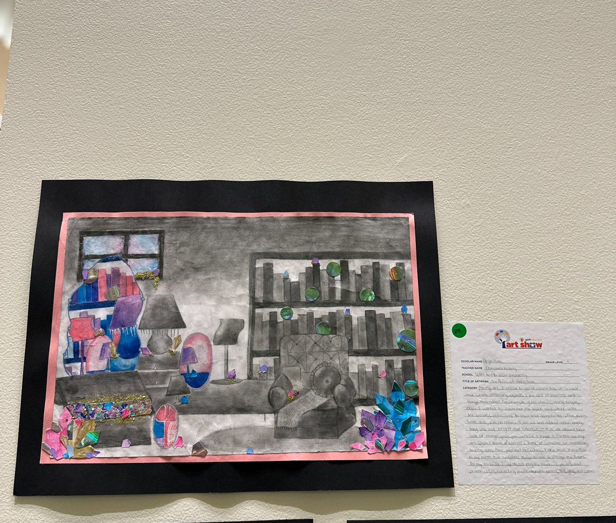 🎨Happy World Art Day!🏆 Arya Rath from Uplift North Hills won the People's Choice Award at our #UpliftArtShow! Her 4th-grade masterpiece “The Room of Reflections” captivated hearts & imaginations. 👏🌟 #FineArtsEducation #PeoplesChoiceAward #WorldArtDay