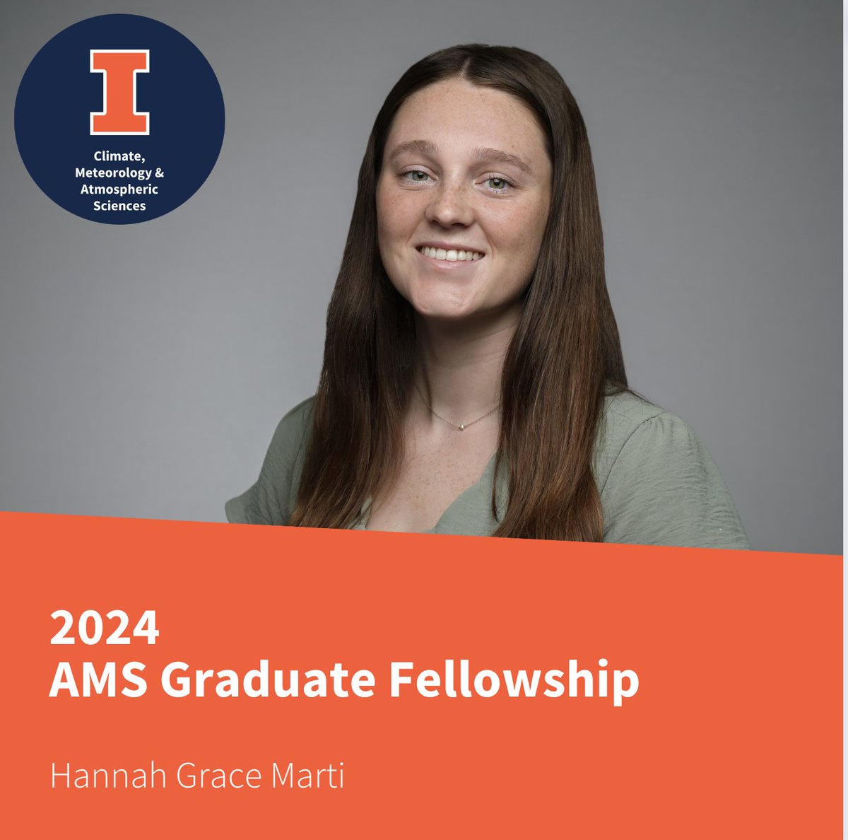 Congratulations to Hannah Grace Marti, winner of a 2024 @ametsoc Graduate Fellowship!