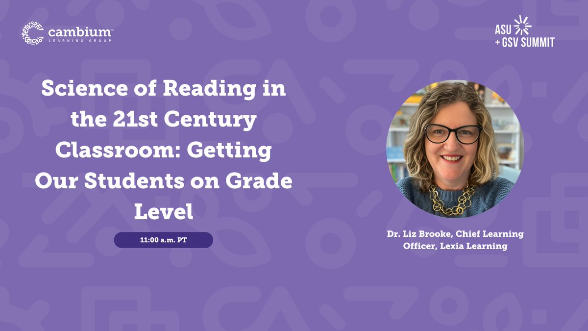 Science of Reading 🤝 Students' academic success Join @LexiaLearning CLO @LizCBrooke today at 11 a.m. PT at #ASUGSVSummit as she and other industry experts discuss how to build a successful Science of Reading literacy program. bit.ly/4aoTYRw