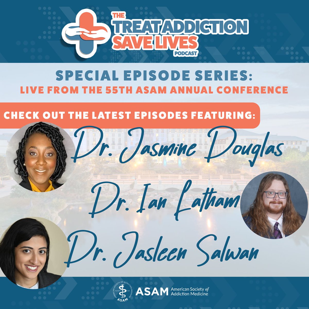 Don't miss the latest episodes in our series live from the 55th ASAM Annual Conference! Featuring interviews with Dr. Jasmine Douglas, Dr. Ian Latham and Dr. Jasleen Salwan. Everywhere you stream podcasts >> open.spotify.com/show/6j5gLGJPZ… #ASAM #AC2024 #TreatAddictionSaveLives #TASL