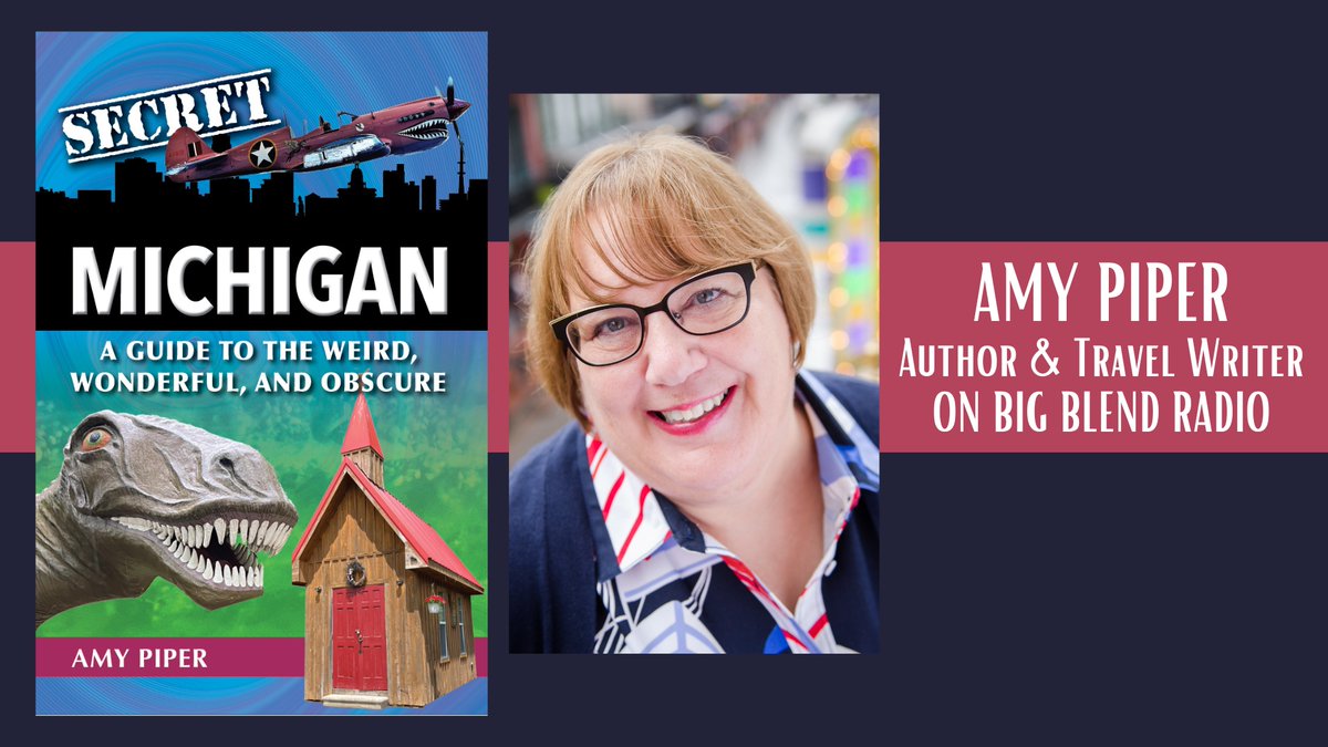 On #BigBlendRadio now, travel writer & author Amy Piper @amythepiper talks about her awesome new book, 'Secret Michigan: A Guide to the Weird, Wonderful, and Obscure'w/ @ReedyPress. Podcast: youtu.be/f7YyGs7LbtY #Michigan #TravelPodcast #IFWTWA
