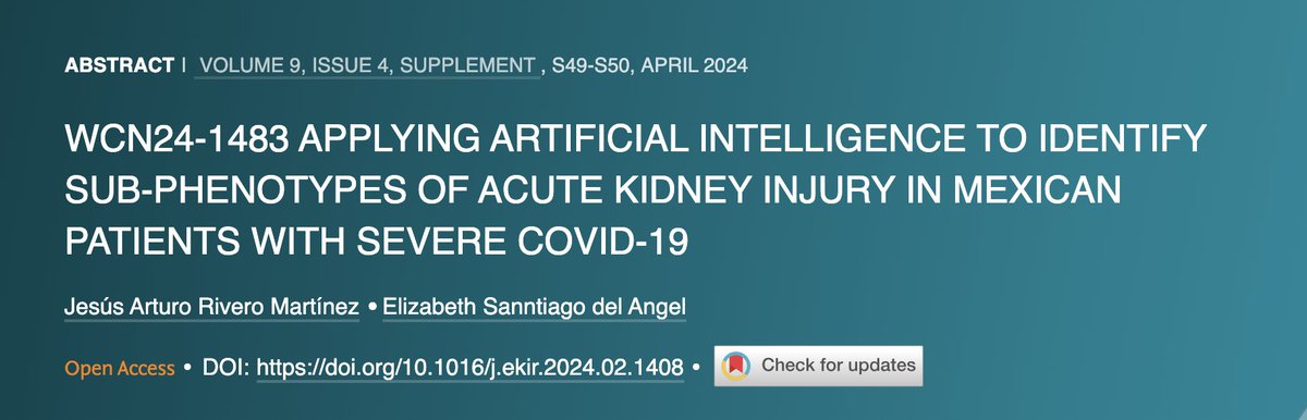 JesusriveroDr's tweet photo. Satisfecho de presentar los resultados de un arduo trabajo en 2 trabajos originales de IA en AKI en población mexicana y agradecido con las valiosas aportaciones de todos expertos que nos visitaron. @ISNWCN @SLANH_ @ISNkidneycare @smia_mx @wisit661 @k1dneyMD @IMINmx https://t.co/AY1u17isPe