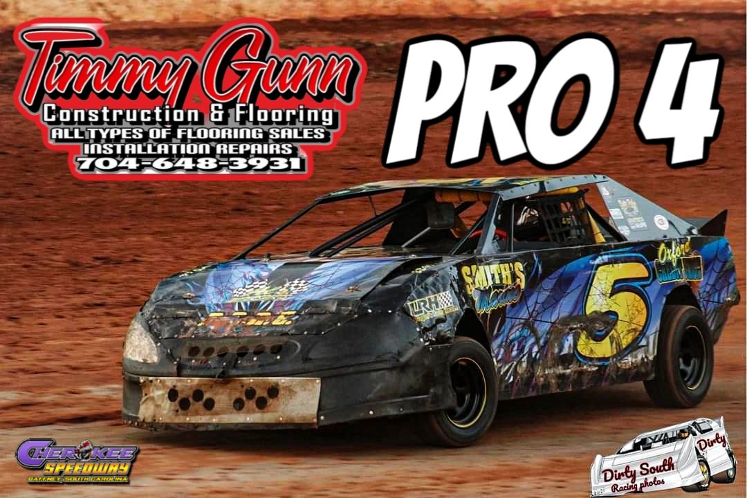 The Timmy Gunn Construction Pro 4 returns to Cherokee Speedway this Saturday night! Catch thrilling 4-cylinder action plus 6 other divisions this weekend at 'The Place Your Mama Warned ⚠️ You About!' ⏰️ Times: Pits Open 4:30PM, Trackside/Pits 5PM. #CherokeeSpeedway