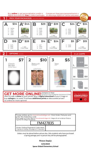 SpeasGlobal's tweet photo. #SpringPortraits are being taken Monday, April 22. All students will have their photos taken even though the flyer says differently. There is NOT a make-up day for Spring Portraits. See order forms or link https://t.co/cL1RfDIjUN Code FM427835 https://t.co/gbitZYUQ1Q