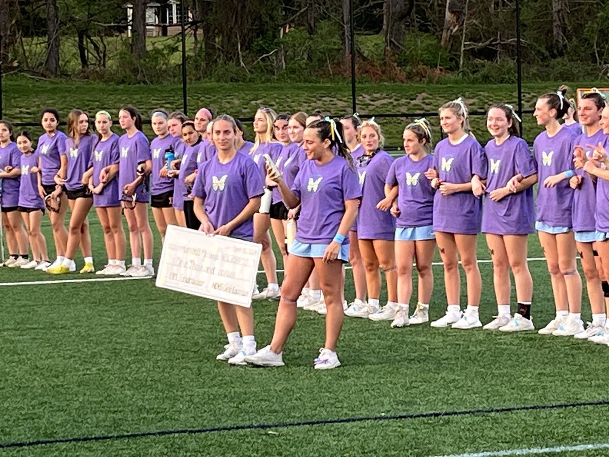 Girls lacrosse Morgan’s Message halftime ceremony during tonight’s game vs Lawrence. Proud of you, Irish!
