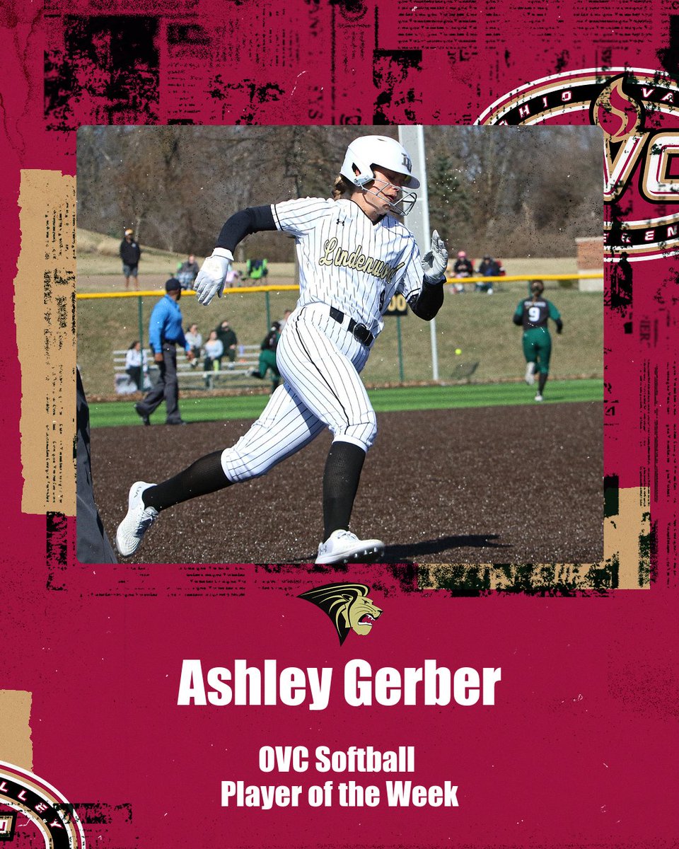 𝗢𝗩𝗖 𝗦𝗼𝗳𝘁𝗯𝗮𝗹𝗹 🥎 𝗖𝗼-𝗣𝗹𝗮𝘆𝗲𝗿 𝗼𝗳 𝘁𝗵𝗲 𝗪𝗲𝗲𝗸
@LindenwoodSB IF Ashley Gerber

• Batted .667 (6-for-9) with a double, a stolen base, 2 runs and 5 RBI.

#OVCit | #NewLevel