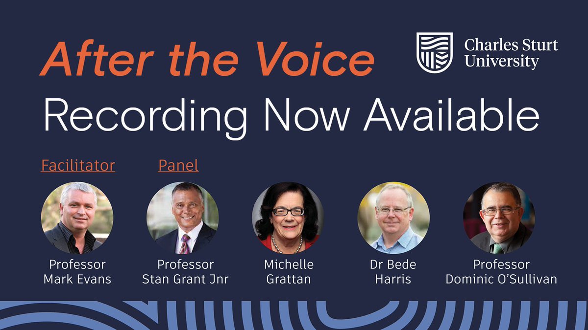 Second chance to watch @CharlesSturtUni's book launch and panel discussion: 'After the Voice'. View the recording online now: youtu.be/i3Z2HHKPcRw?si… #CharlesSturtResearch #AfterTheVoiceAus