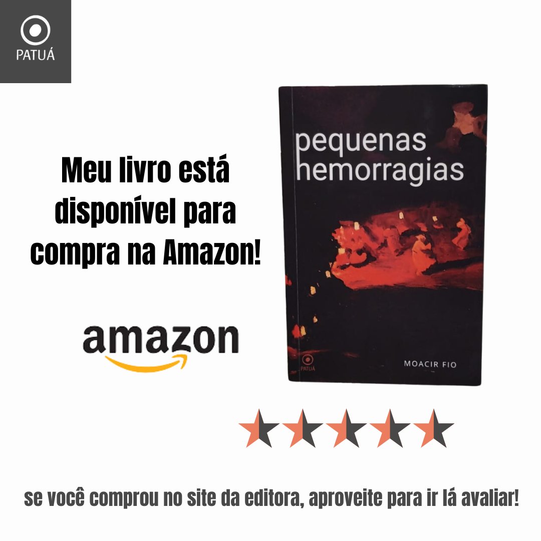 moacirfio's tweet photo. Atenção: "Pequenas Hemorragias" está disponível também na Amazon. AVALIEM!
👇👇👇👇
https://t.co/VpzyRRGU7b https://t.co/9BtE3tum1N